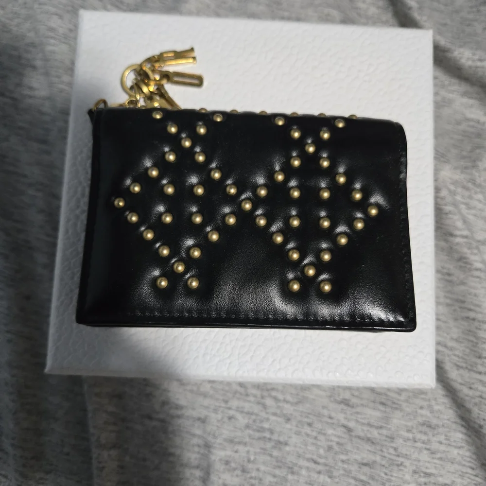 Dior Black Wallet with Gold Accents